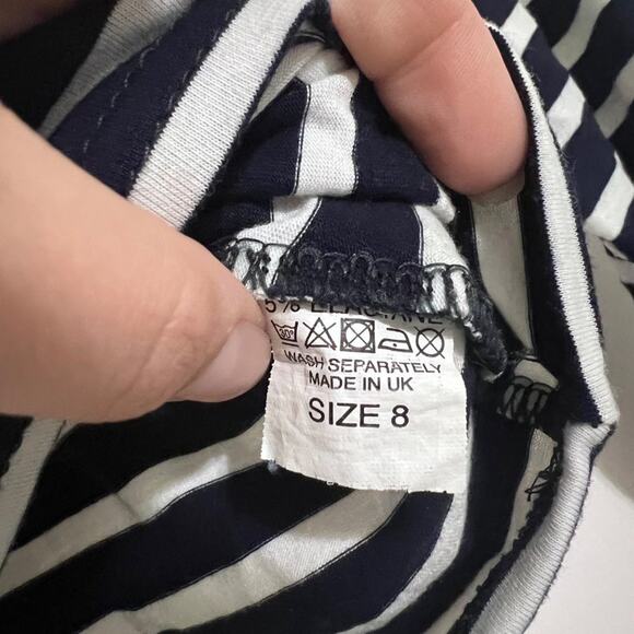 Missguided Navy and White Striped Off the Shoulder Long Sleeve Crop Size 8 - Picture 5 of 5